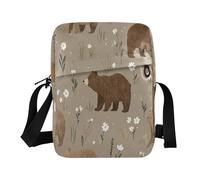 decor gift small messenger bag for women Naughty Grassland Brown Bear Women's Purses Adjustable Strap for outdoor sports outdoor sports bolso para hombre