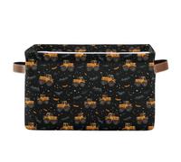 decor gift storage baskets Bat Tractor Black Orange folding and waterproof baskets for storage containers with sturdy handle stuff medium 2 Piecing for shelves orginizer