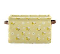 decor gift storage baskets Bumble Bees Yellow Cute collapsable and waterproof storage bins with sturdy handle cubbies totes 2 pack for nursery sotrage