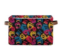 decor gift storage baskets Crazy Mangas Apes Multicolor folding and waterproof serviceable fabric cube storage bins with sturdy handle stuff Decore 2 Piecing for gadget orangizer