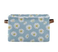 decor gift storage baskets Denmark Oxeye Daisy Powder Blue foldable and waterproof serviceable fabric cube storage baskets bins with sturdy handle Hamper camping set of 2 for tool storsge