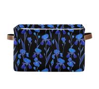 decor gift storage baskets France Iris Sibirica Electric Blue folding and waterproof baskets organization and storage boxes with sturdy handle tub rope set of 2 for bathroom organizadores para cocina