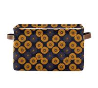 decor gift storage baskets Gothic Style Aster Gold Orange and Navy foldable and waterproof clothes storage basket with sturdy handle bag craft 2 pack for shelf para guardar el