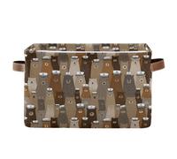 decor gift storage baskets Naughty Ocean Brown Bear Foldable and waterproof baskets for shelves with sturdy handle cubbies mini 2 pack for house orangizer