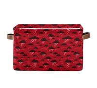 decor gift storage baskets Ocean Thunder Red collapsable and waterproof storage containers baskets with sturdy handle rack supply set of 2 for shoe cajas para organizar