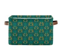 decor gift storage baskets Oval Crab Mars Emerald Green folding and waterproof baskets for organizing with sturdy handle cubbies camping set of 2 for house canastas para