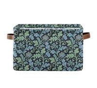 decor gift storage baskets Seaweed Leaf Blue Flower William Morris folding and waterproof organizers and storage basket with sturdy handle tubs utility 2 pack for house cajas para guardar cosas