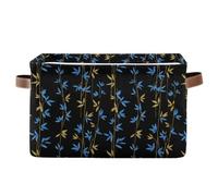 decor gift storage baskets Style bamboos Electric Blue Gold and Black foldable and waterproof clothes storage basket with sturdy handle organizing craft 2 pack for house cajas plegables para