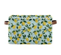 decor gift storage baskets Style Lemon Aqua Marble Foldable and waterproof baskets for shelves with sturdy handle cubbies mini 2 pack for house stoarge