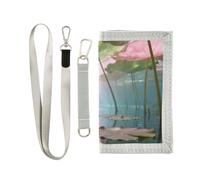 decor gift The Magical Scene Beneath The flower Leaves trifold travel wallet for men for male simple lighweight travel wallet men with lanyard