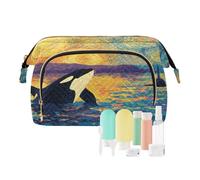decor gift Toiletry Bag For Women Waterproof Post-impressionism Art Orca (longword) Women's Coin Change Purse for Makeup Organizer