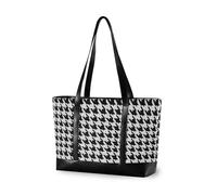 decor gift trendy briefcase for women with zipper Classical Black White Houndstooth for Travel Essentials Beach Gifts, Classical Black White Houndstooth