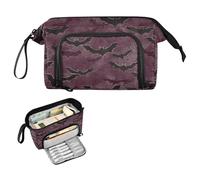 decor gift Ukiyo-e-style Japanese Bat Burgundy Black Large Pencil Case Large Capacity Extra Pencil Case Lightweight for Girls High School bolsa para lapices escolares nina