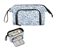 decor gift Vintage Blue Rose William Morris White Pen Case Large Capacity Kids Pencil Case Lightweight for Man College estuche para lapices para adolescentes