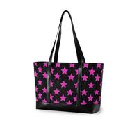 decor gift Waterproof travel bag with zipper Holiday Mask Crown Fleur De Lis Purple Green Gold for ladies with, Pink Star for Y2k