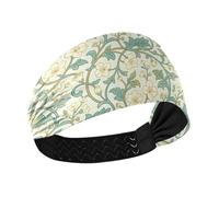 decor gift White Pear Blossom William Morris Pattern Non-Slip comfortable headbands for women Stretchy head bandanas for Volleyball Volleyball Volleyball accesorios para cabello de mujer