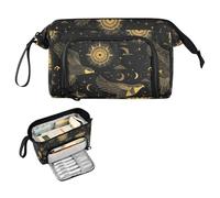 decor gift Wild Falcon Sun Black Gold School Pencil Case Large Capacity Box Organizer with Handle for Adults High School lindo estuche para lapices