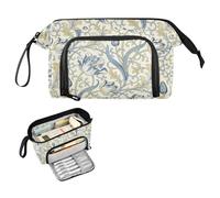 decor gift William Morris Vintage Blue tulips Pencil Case Large Capacity Pencil Pen Case Cosmetic Makeup with Zipper for Kids Travel estuche para lapices rosa