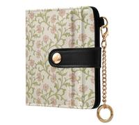 decor gift Women's Compact Folding Wallet Retro Pink Small Flowers William Morris Portable Compact PU Leather Wallet for Girls Women Ladies