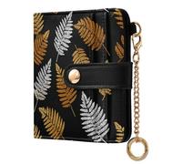 decor gift Women's Compact Folding Wallet Silver Fern Apricot Celeste Black Convenient PU Leather Folding Wallet for Girls Women Ladies