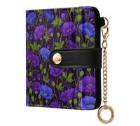 decor gift Women's Folding Card Wallet Poppy Mint Purple Fancy Premium PU Leather Wallet for Women Girls