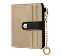 decor gift Women's Folding Wallet Tan Solid Color Pure Plain Convenient Premium PU Leather Wallet for Men Women Travel