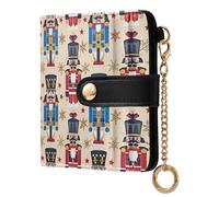 decor gift Women's Folding Wallet With Card Slots Nutcracker Toy Soldier Unique PU Leather Wallet for Woman Girl