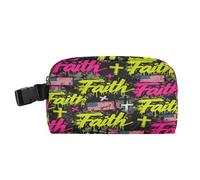 decor gift Womens Lunch Bag Lightweight Insulated Lunch Box with buckle Cooler Bag for School College Faith Neon Green Hip-