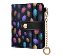 decor gift Women's Minimalist Folding Wallet Boho Funny Easter Egg Galaxy Waterproof PU Leather Wallet for Women