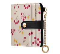decor gift Women's Small Folding Wallet Cute Cartoon Sundown Cherry Ivory Waterproof Premium PU Leather Wallet for Girls Women Ladies