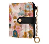 decor gift Women's Small Folding Wallet Japanese Ukiyo-e Style Seals Flora Waterproof PU Leather Bifold Wallet for Women Girls