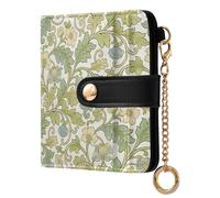 decor gift Women's Small Folding Wallet Vintage Flowers William Morris White Fancy Premium PU Leather Wallet for Women Boys Girls