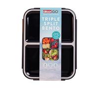 Décor Go Triple Split Bento Lunch Box, BPA-Free, 3 Compartments perfect for school and work lunch and snacks. Food Prep Container with Lid, Dishwasher Safe, 1.4L, Navy