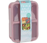Décor Go Triple Split Bento Lunch, Box BPA-Free, Airtight & Leak Resistant, 3 Compartments to Arrange Meals, Salads, Snacks, Food Prep Container with Lid, Microwave, Freezer & Dishwasher Safe, 1.4L