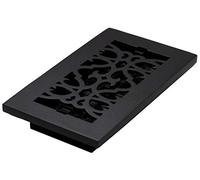 Decor Grates AC408-BLK Victorian Floor Register, Cast Iron Black, 4 x 8