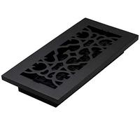 Decor Grates AC410-BLK Victorian Floor Register, Cast Iron Black, 4 x 10