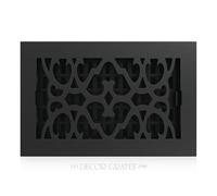 Decor Grates AC610-BLK Victorian Floor Register, Cast Iron Black, 6 x 10
