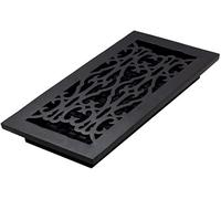 Decor Grates AC614-BLK Victorian Floor Register, Cast Iron Black, 6 x 14