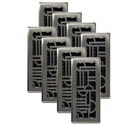 Decor Grates ADH410-NKL-8 Art Deco Floor Register, Brushed Nickel Finish, 4x10-Multipack