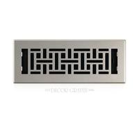 Decor Grates AJH310-NKL Oriental Floor Register, Brushed Nickel, 3x10 Inches