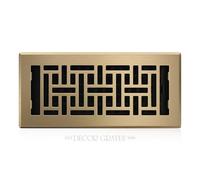 Decor Grates AJH410-A Oriental Floor Register, Antique Brass, 4x10