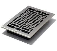 Decor Grates AJL610W-NKL Floor Register, Brushed Nickel Finish, 6x10