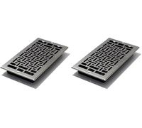 Decor Grates AJL612W-NKL Oriental Floor Register, Brushed Nickel Finish, 6x12 (Pack of 2)