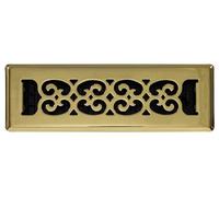 Decor Grates SPH210 2-Inch by 10-Inch Scroll Floor Register, Polished Brass Finish