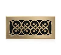Decor Grates SPH410-A Scroll Floor Register, Antique Brass Finish, 4x10 Inches