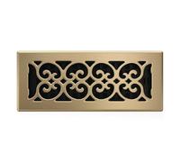 Decor Grates SPH412-A 4-Inch by 12-Inch Scroll Floor Register, Antique Brass