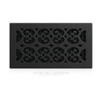 Decor Grates STH612 Scroll Text Floor Register, 6 12-Inch, Textured Black, 3.5559999999999996 x 19.05 x 34.29 cm