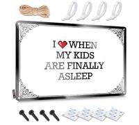 Decor Handmade Decoration - I Love When My Kids Are Finally Asleep Rustic Wall Art Decor Easy Hang For Checkout(20X30CM)