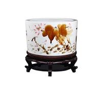 Decor Indoor and Outdoor Ceramic Fish Tank Chinese Ceramic Turtle Feeding Tank Garden Terrace Decorative Fish Tank Living Room Decorative Desktop Decoration Starter(47x29cm)