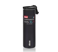 Décor Insulated Stainless Steel Coffee Cup | Travel for Hot & Cold Drinks | 450ml, 16oz - Black